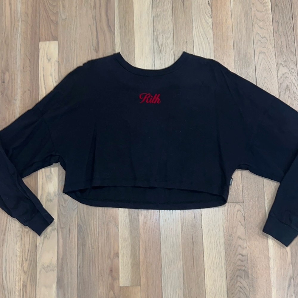 KITH COCA COLA long sleeve cropped tee Sz S